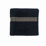 GREEK KEY HAND TOWEL 600GSM BLACK