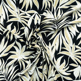 PRINTED POLY LINEN SLUB-BLACK/STONE