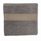 GREEK KEY BATH TOWELS 600GSM TRUFFLE