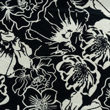 PRINTED COTTON POPLIN- BLACK