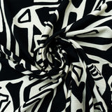 RAYON NYLON CRINKLE PRINT-STONE/BLACK