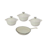 7PC CAST IRON POT SET WHITE