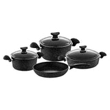 NON STICK GRANITE COOKWARE SET 7Pcs -BLACK