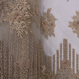 BEADED FABRIC BEIGE