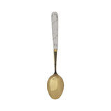 GOLD &amp; WHITE MARBLE HANDLE TABLESPOON 6PC