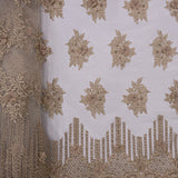 BEADED FABRIC BEIGE