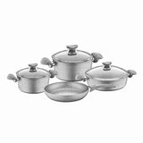 NON STICK GRANITE COOKWARE SET 7Pcs INDUCTION GREY