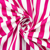 115CM PRINTED POLY COTTON WHITE/CERISE BIG STRIPE