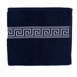 GREEK KEY BATH TOWELS 600GSM NAVY