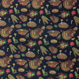 115CM PRINTED 100%COTTON THANKSGIVING FEAST BLACK