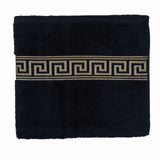 GREEK KEY BATH TOWELS 600GSM BLACK