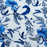 PRINTED COTTON POPLIN- BLUE/WHITE