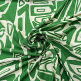 RAYON NYLON CRINKLE PRINT-STONE/GREEN