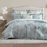 SU KING BAMBOO FLORETTE DUVET COVER SET-SAGE