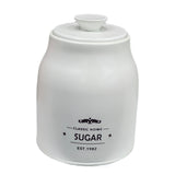 TIN CANNISTER SUGAR WHITE