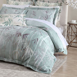 KING BAMBOO FLORETTE DUVET COVER SET-SAGE