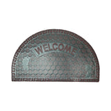 WELCOME MAT HALF MOON MAROON