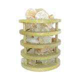 WOODEN AFRICAN TOWER SALT LAMP