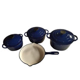 7PC CAST IRON POT SET NAVY