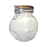 JAR GLASS ROUND BAMBOO LID CLIP 3LT