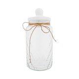 CANISTER GLASS WHITE CERAMIC LID 7 LITTRE