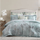 KING BAMBOO FLORETTE DUVET COVER SET-SAGE