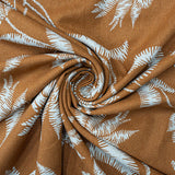 PRINTED RAYON LINEN FERN RUST