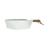 SERVING PORCELAIN DISH WITH WOODEN HANDLE