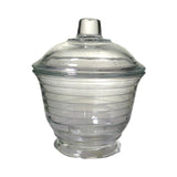 GLASS SUGER BOWL WITH LID