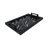 SERVING TRAY RECTANGLE SMALL BLACK AND WHITE