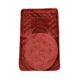 BELLA 50X80 NON SLIP 3PC BATHMAT - MAROON