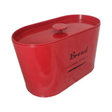 TIN RED OVAL BREAD BIN