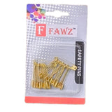 SAFETY PINS CARDED GOLD SIZE 1
