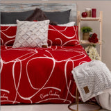 DUVET COVER MICROFIBRE QUEEN-SQUIGGLE