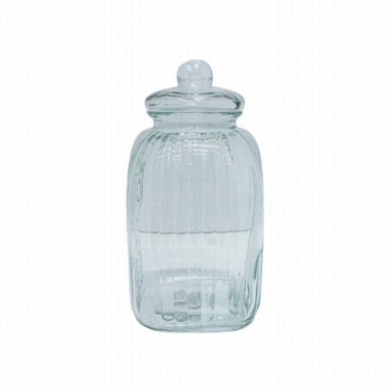 Regent Square Glass Ribbed Jar With Glass Lid 4.8l