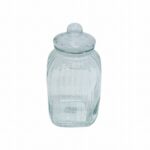 REGENT SQUARE GLASS RIBBED JAR WITH GLASS LID 4.8L - Image 2