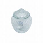 REGENT ROUND RIBBED GLASS JAR WITH GLASS LID 1.5L - Image 2