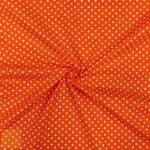 115CM PRINTED POLY COTTON DOTS ORANGE - Image 2
