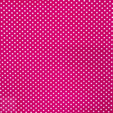 115CM PRINTED POLY COTTON DOTS CERISE