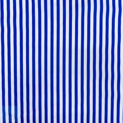115CM PRINTED POLY COTTON STRIPES ROYAL