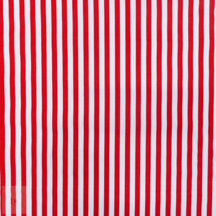 115CM PRINTED POLY COTTON STRIPES RED
