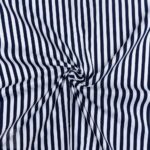 115CM PRINTED POLY COTTON STRIPES NAVY - Image 2