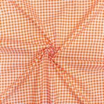 115CM PRINTED POLY COTTON CHECKS ORANGE - Image 2