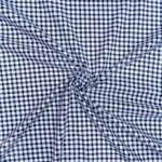 115CM PRINTED POLY COTTON CHECKS NAVY - Image 2