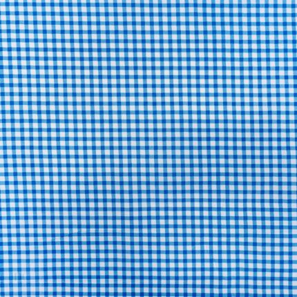 115CM PRINTED POLY COTTON CHECKS TURQ