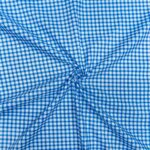 115CM PRINTED POLY COTTON CHECKS TURQ - Image 2