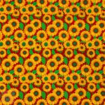 115CM PRINTED POLY COTTON SUNFLOWER RED
