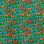 115CM PRINTED POLY COTTON BUTTERFLIES GREEN