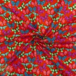 115CM PRINTED POLY COTTON BUTTERFLIES ORANGE - Image 2