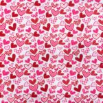 115CM PRINTED POLY COTTON HEARTS WHITE